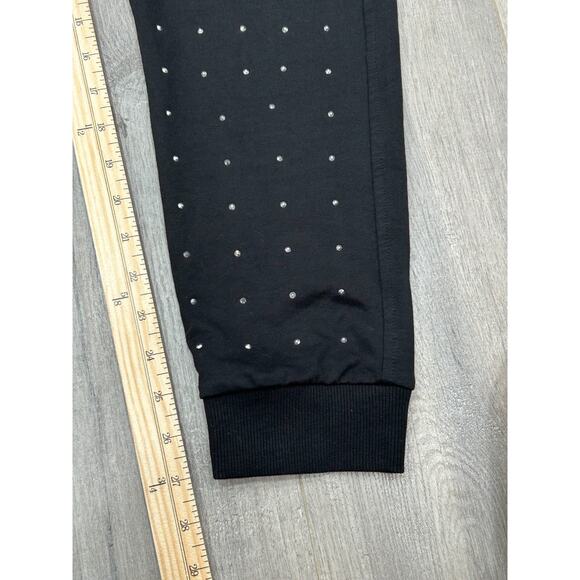 Alexander Wang Womens Jogger Pants High Rise Rhinestone Pockets Black Size XL - Picture 3 of 7